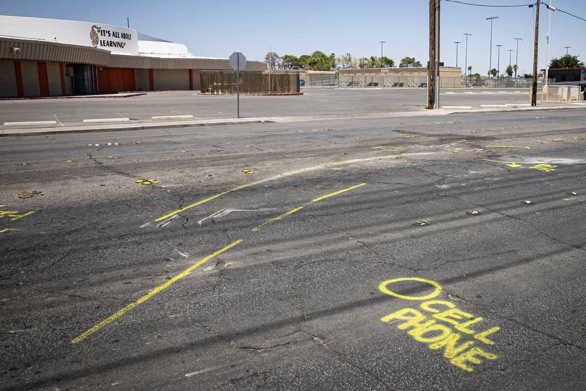 The scene of a double fatal accident, which occurred the night before, on Carey Avenue outside ...