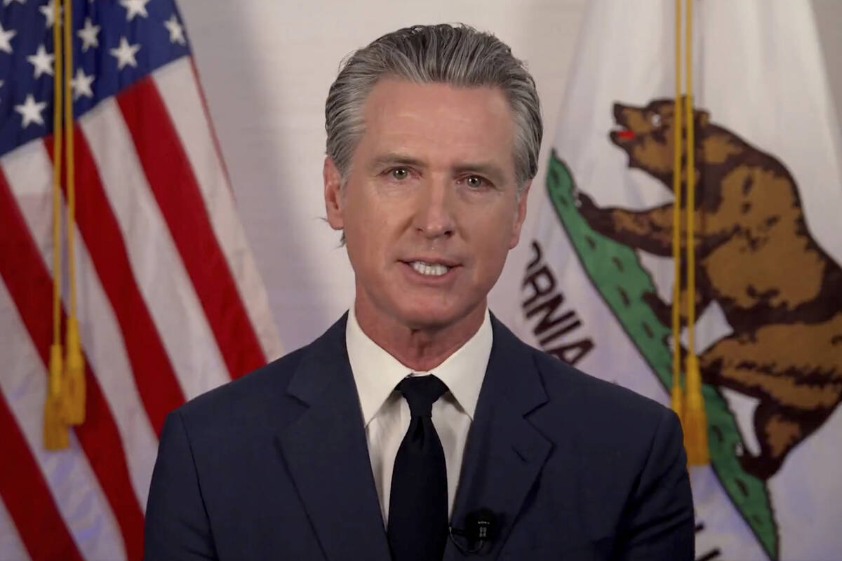 Gov. Gavin Newsom speaks during an address on Tuesday, June 10, 2025. (Office of California Gov ...